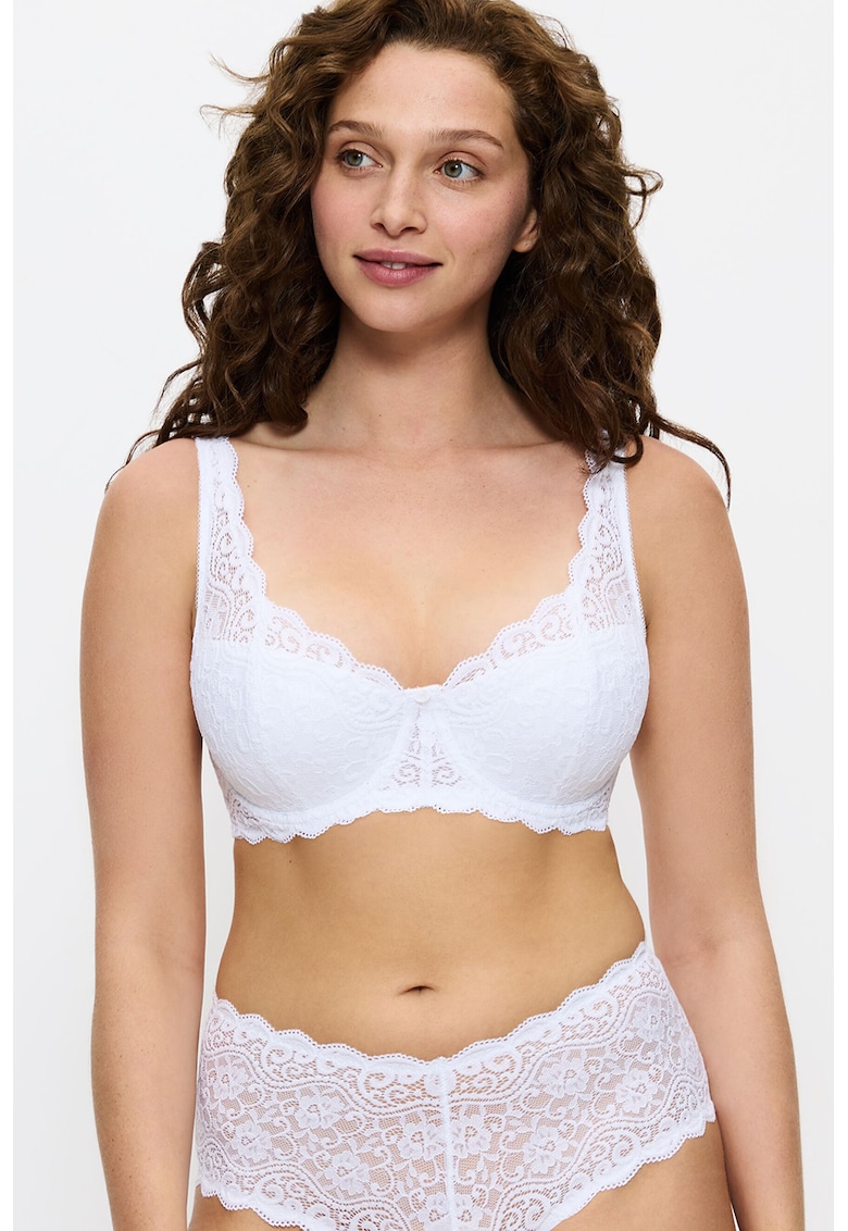 AMOURETTE WHP Sutien buretat roz - Alb optic/Transparent