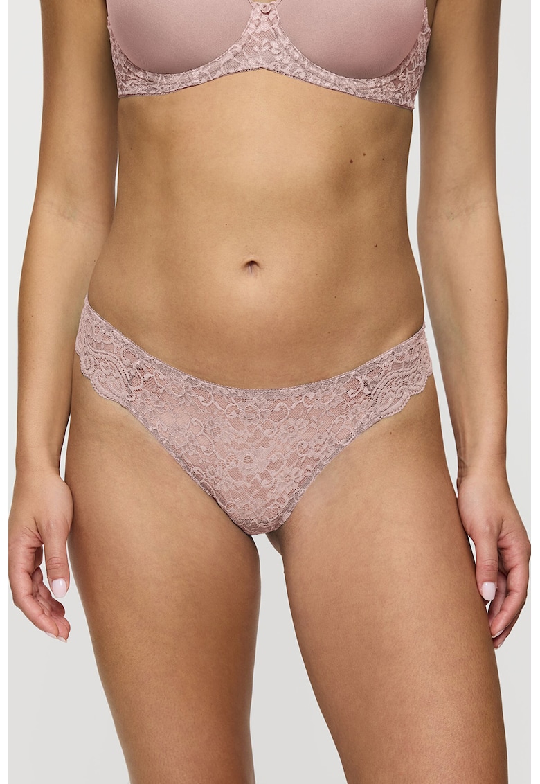 Chiloti tanga cu segment din dantela Amourette