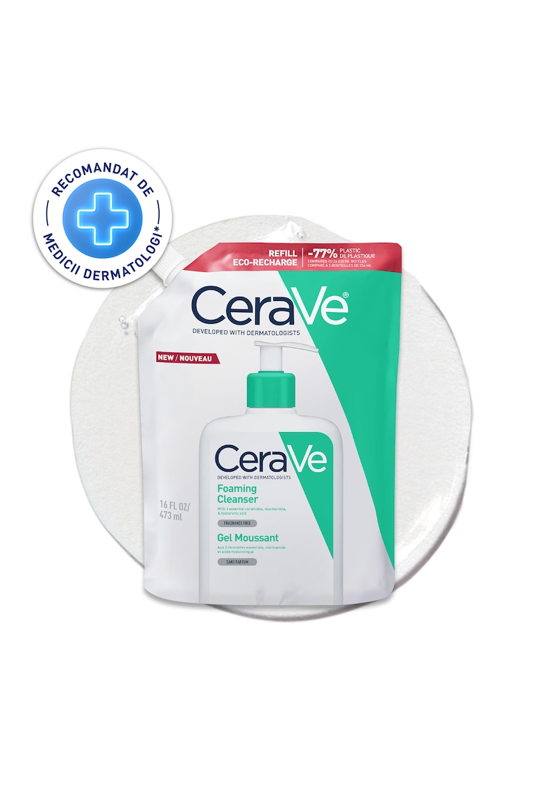 Gel de curatare spumant  cu ceramide - niacinamide si acid hialuronic - pentru piele normala si grasa