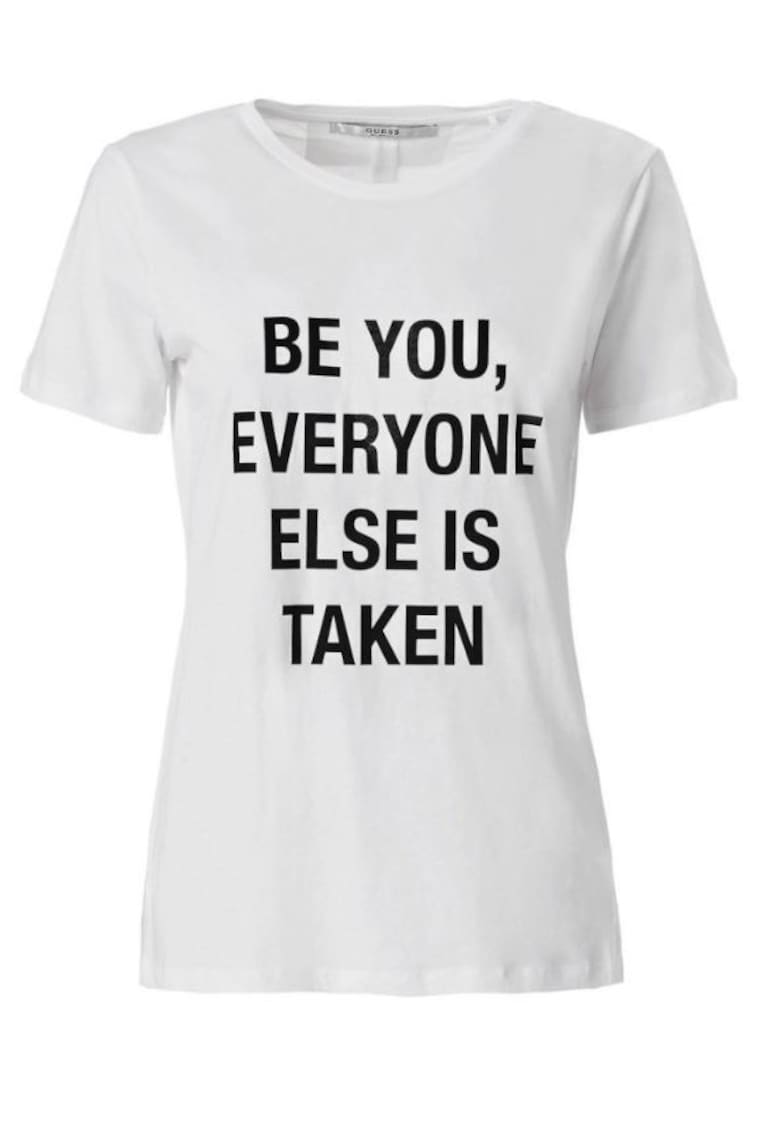 Guess Tricou dama - Bumbac - Alb be you