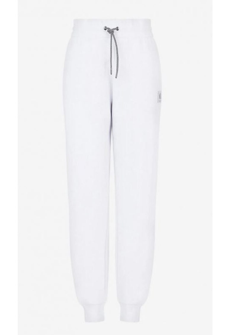 Armani Exchange Pantaloni de trening dama - Regular Fit - Bumbac - Alb - Alb