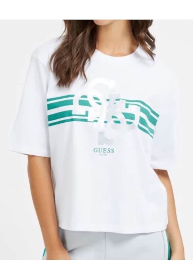 Guess Tricou cu croiala lejera si logo -