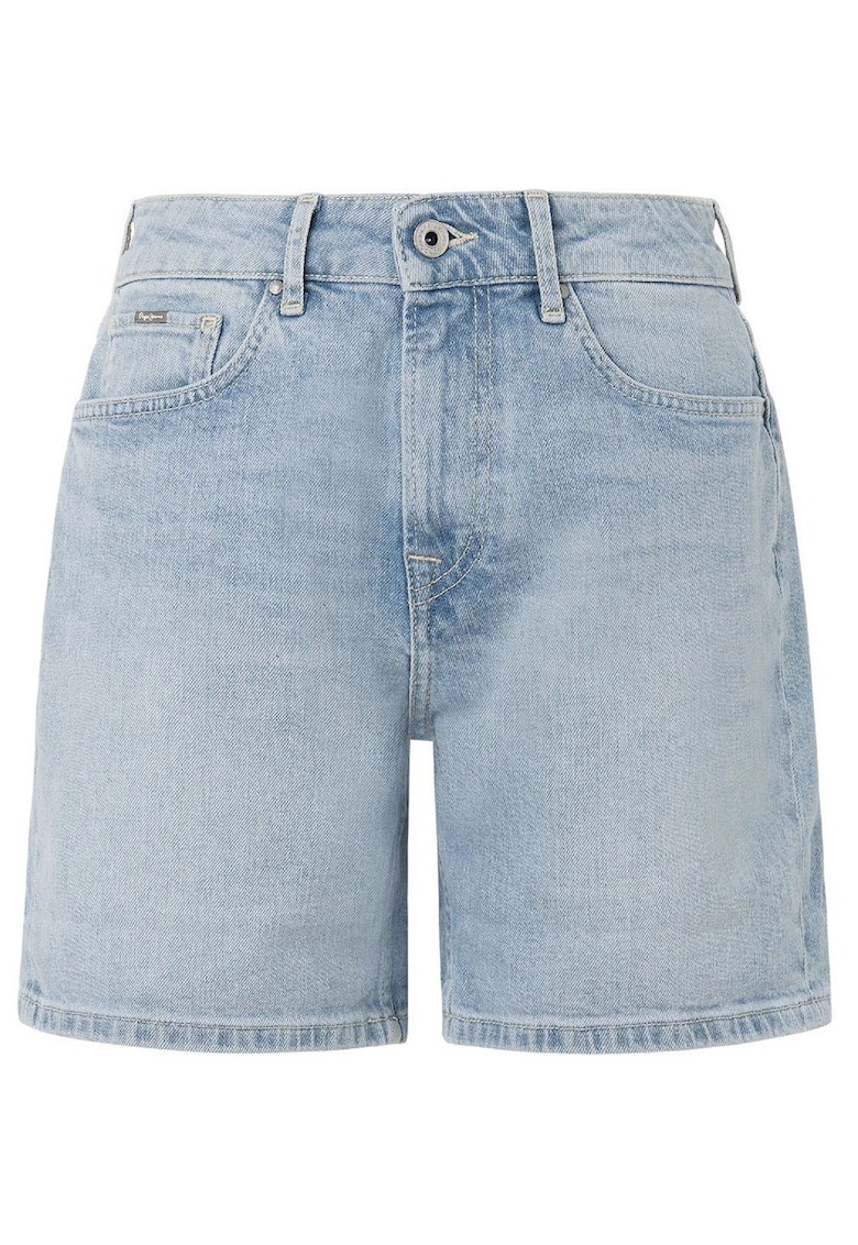 Blugi scurti regular fit cu buzunare - Albastru azur