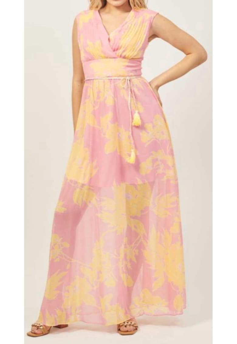 Guess Rochie evazata - roz - 100% poliester