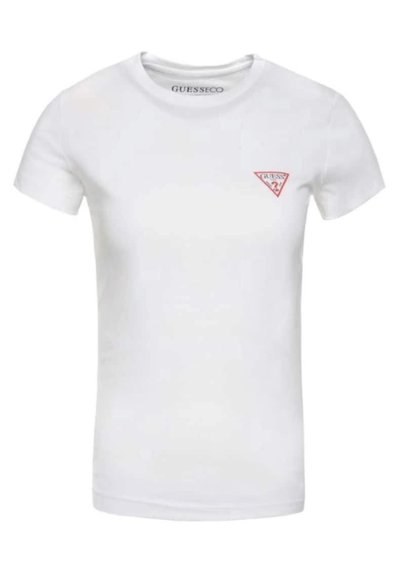 Guess Tricou slim cu logo discret