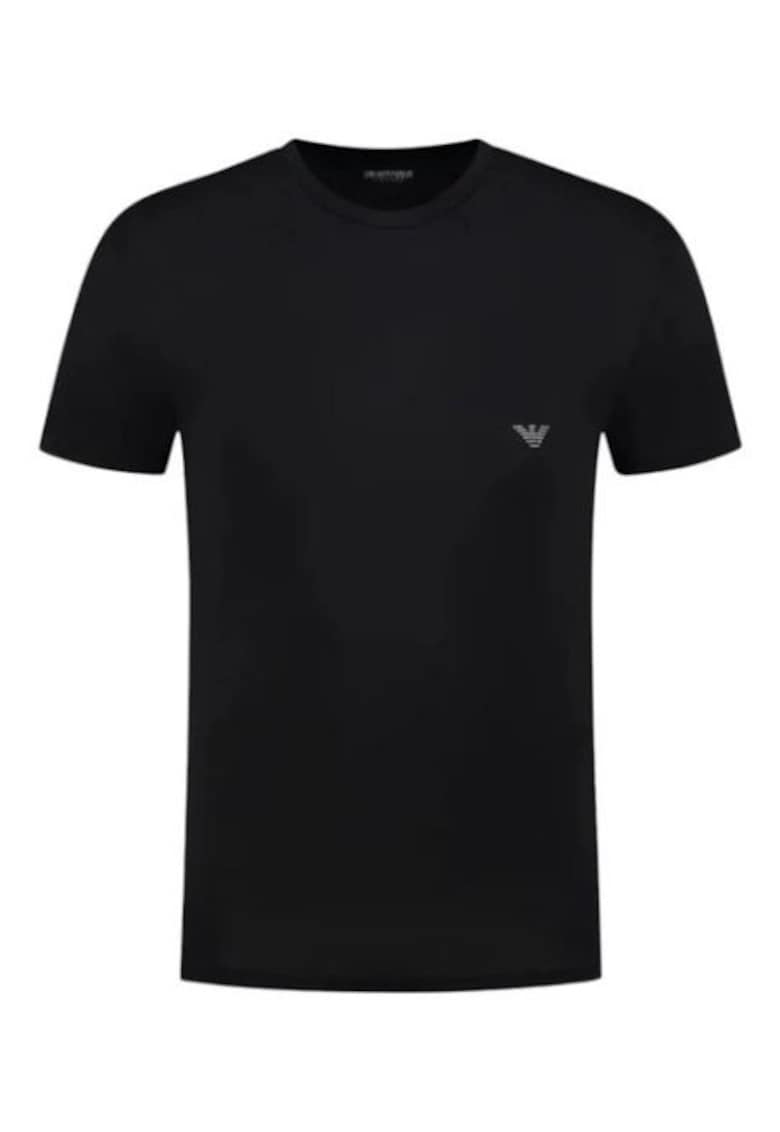 Emporio Armani Tricou cu decolteu la baza gatului si logo discret -