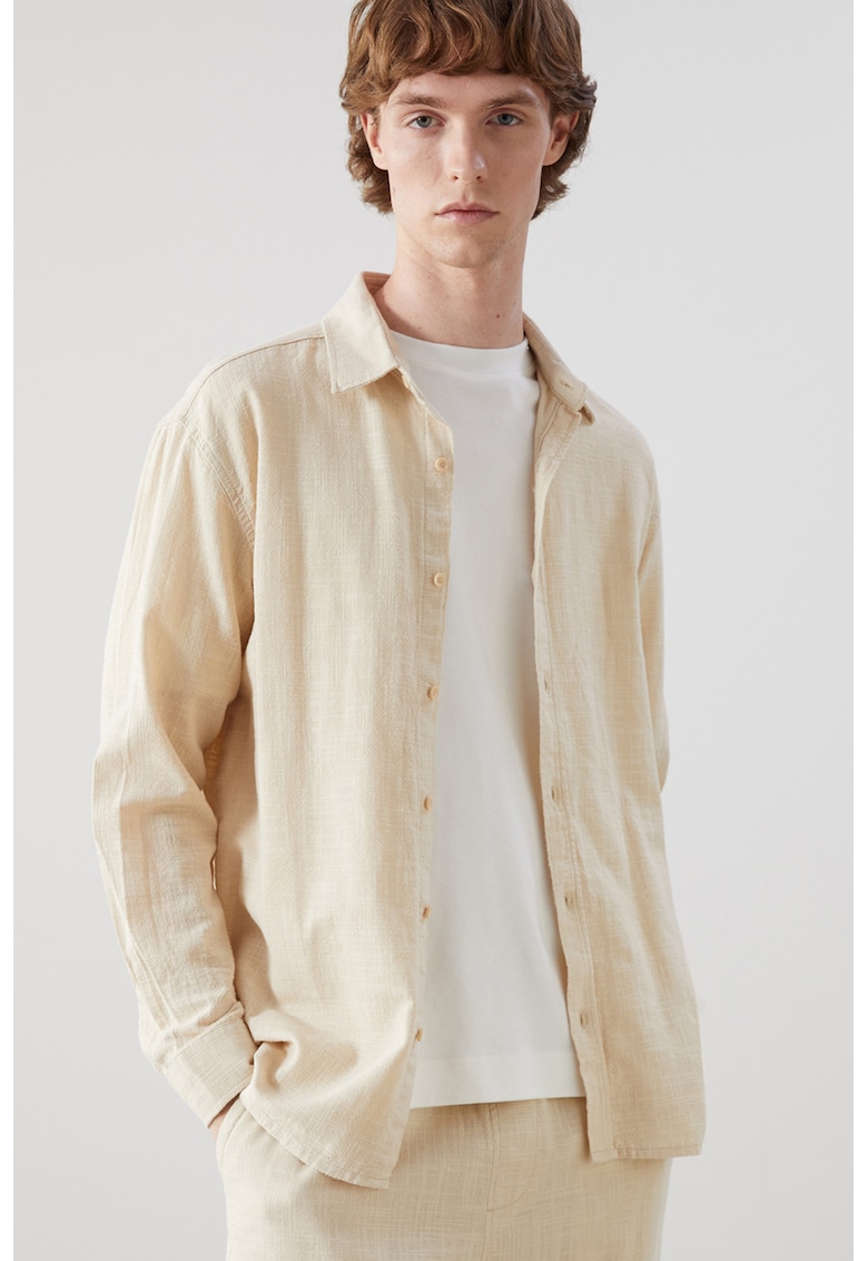 Camasa din bumbac cu model uni