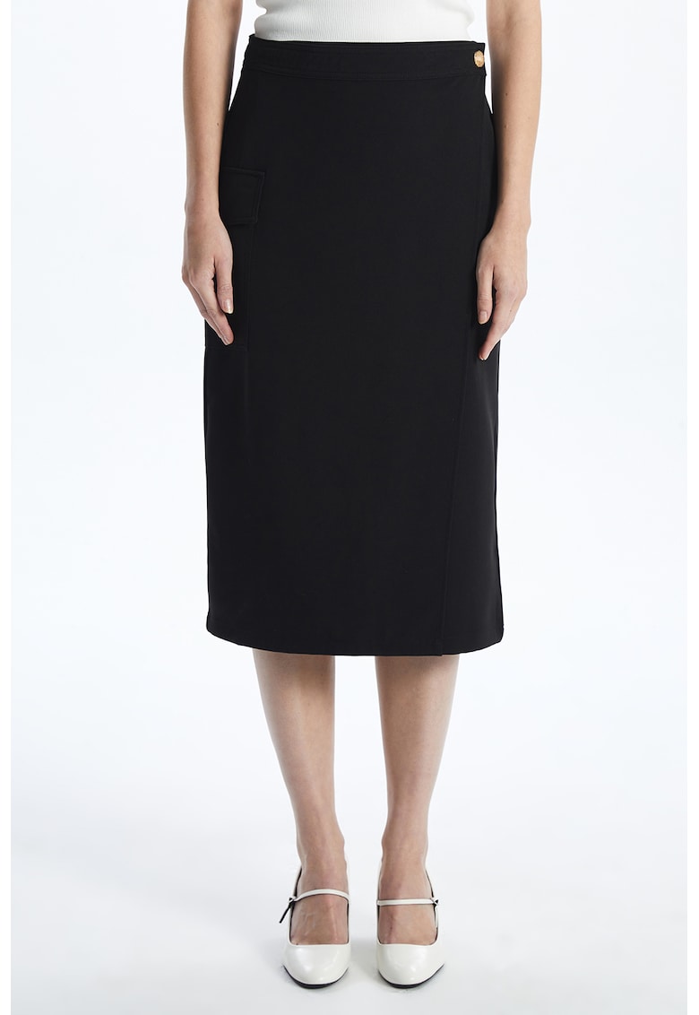 Fusta midi cu croiala dreapta