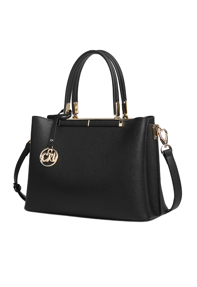 Geanta tote de piele cu bareta detasabila Olive