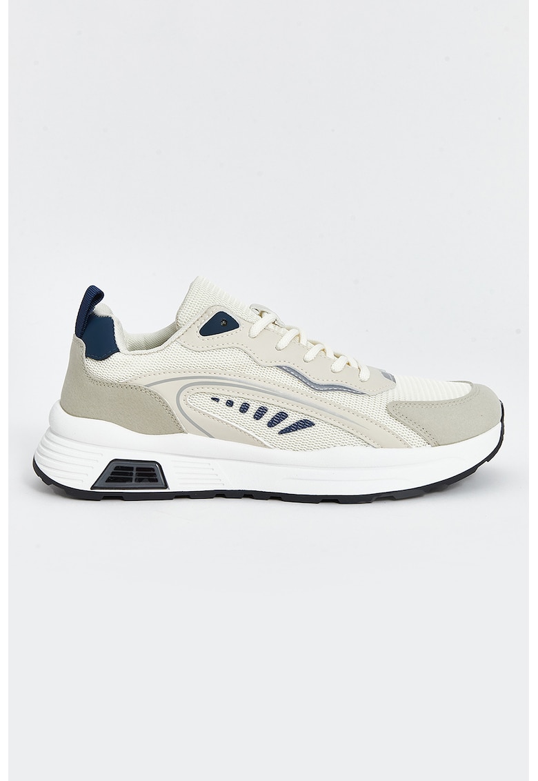 Pantofi sport cu insertii de piele ecologica