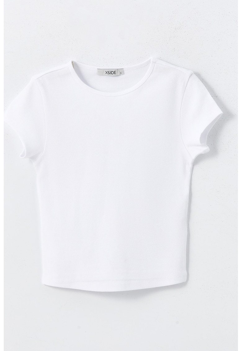 Tricou crop din amestec de bumbac