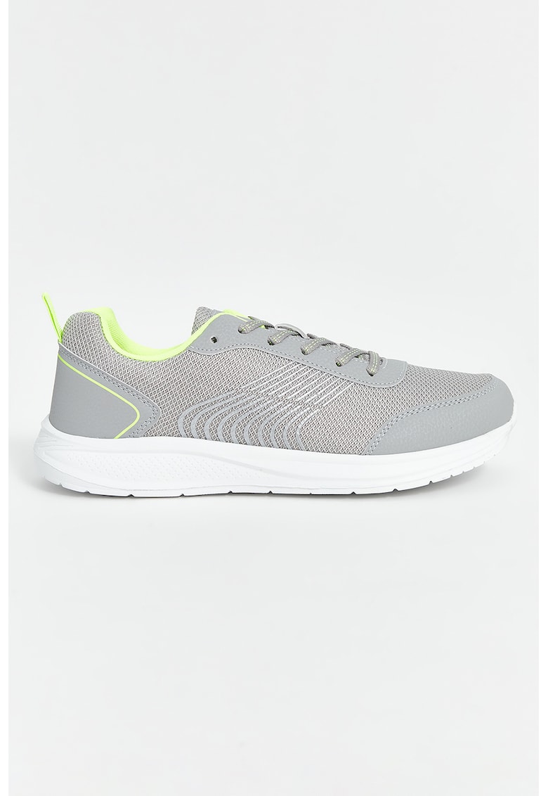 Pantofi sport din material textil cu insertii de piele ecologica Pantofi sport din material textil cu insertii de piele ecologica