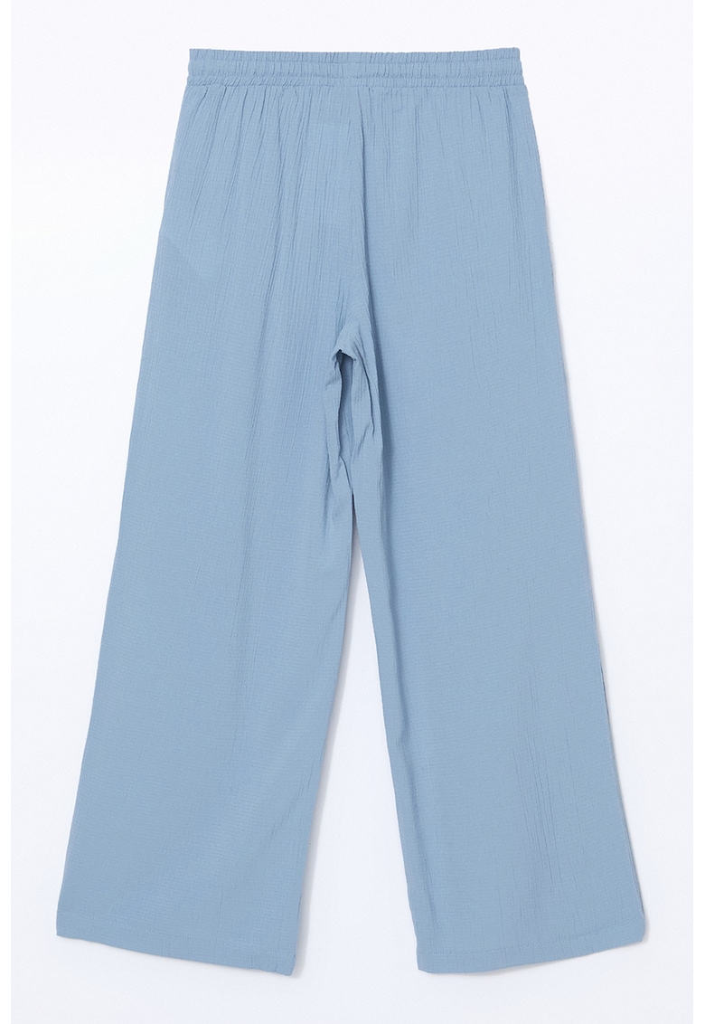 Pantaloni texturati cu croiala ampla