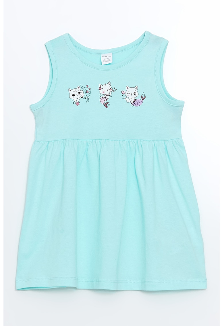 Rochie cu croiala in A si imprimeu grafic