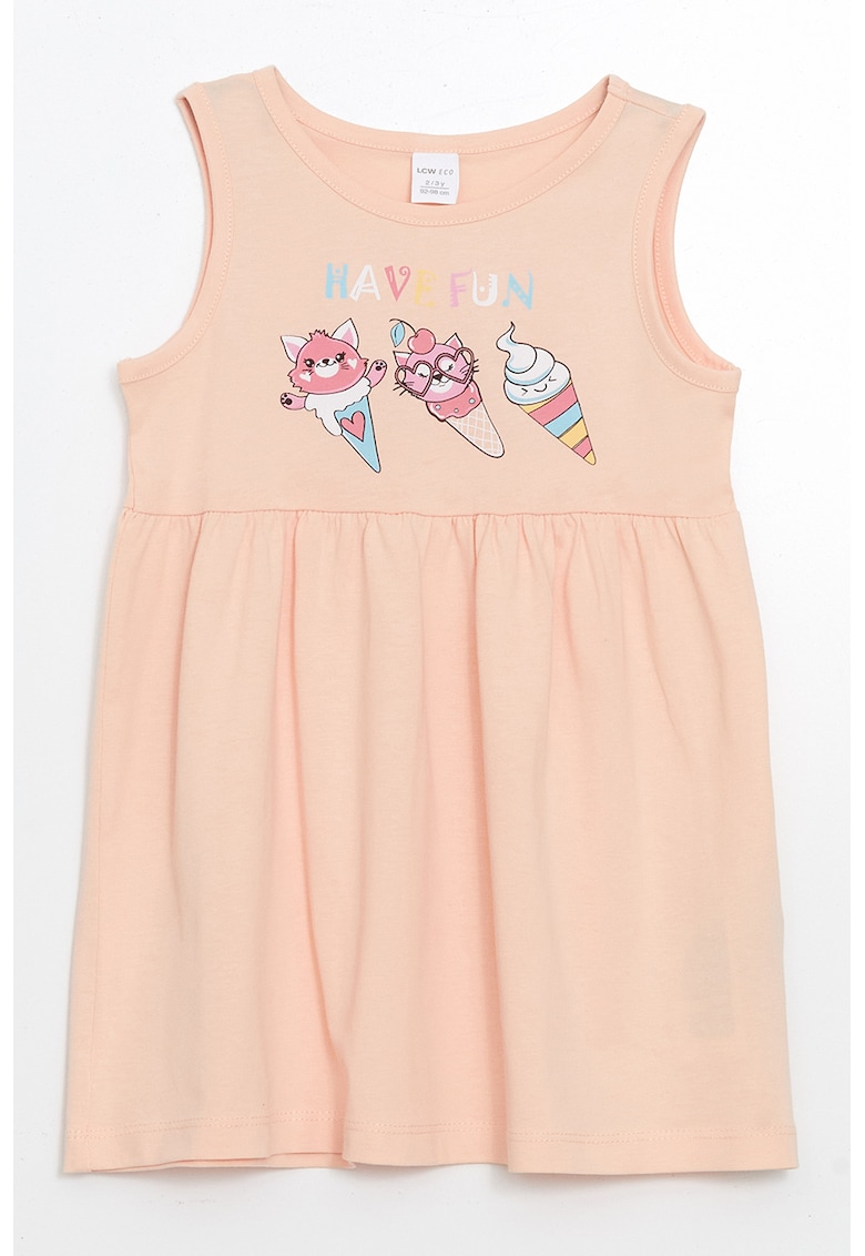 Rochie cu croiala in A si imprimeu grafic