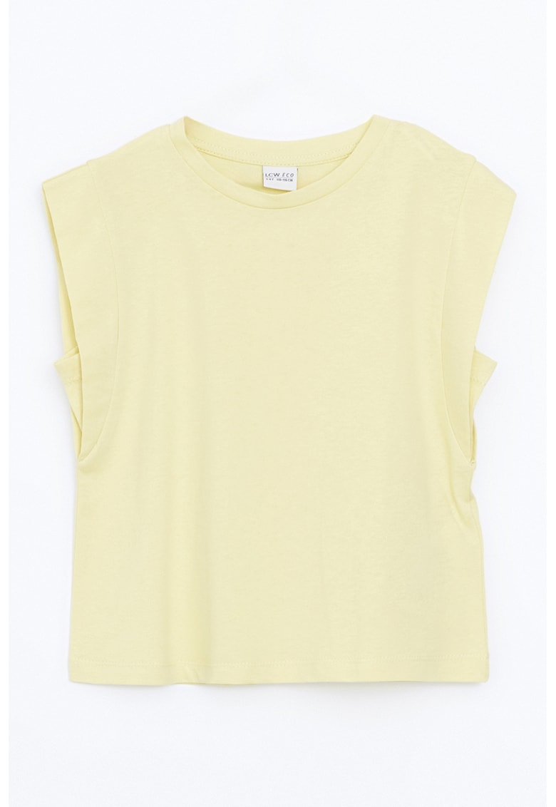 Top din bumbac cu model uni