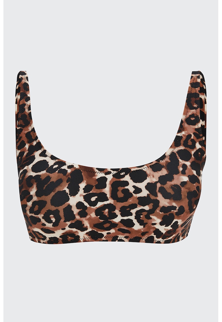 Sutien cu animal print - Maro inchis/Maro/Bej