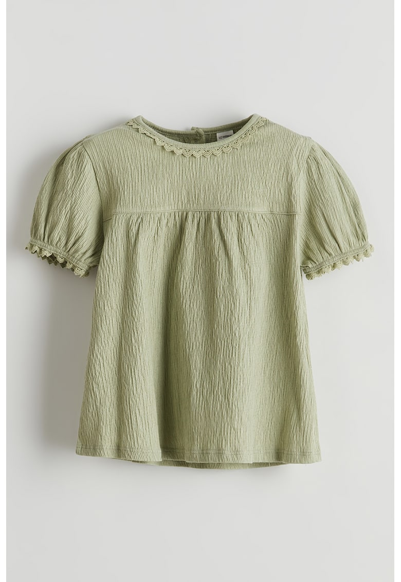 Bluza din amestec de bumbac cu maneci scurte