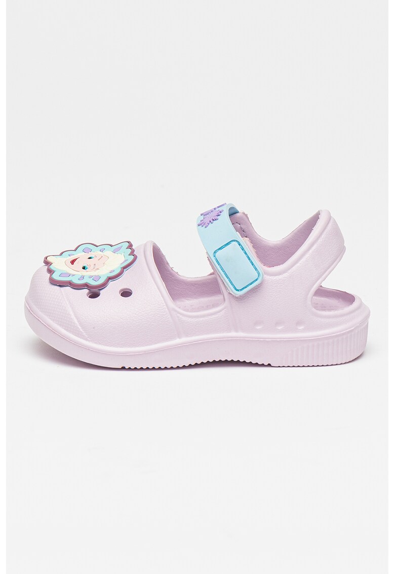Sandale cu inchidere velcro si aplicatie - Lila