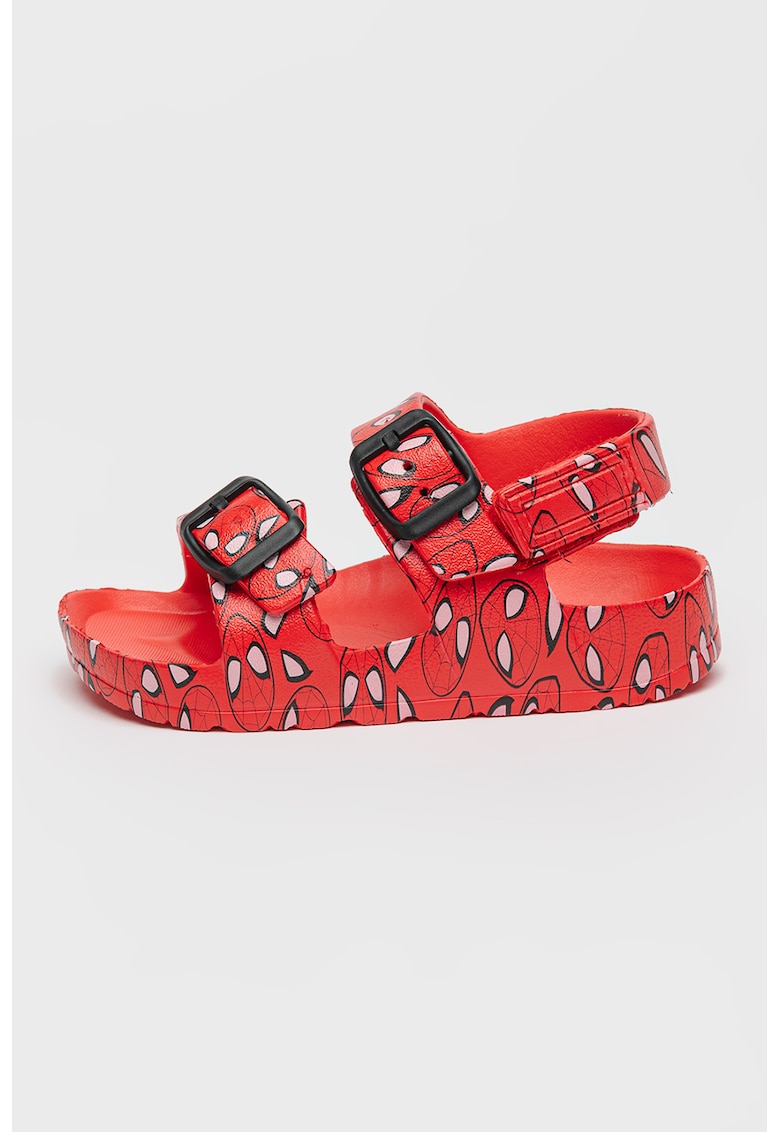 Sandale cu catarama Spider-man - Rosu/Negru/Roz pal