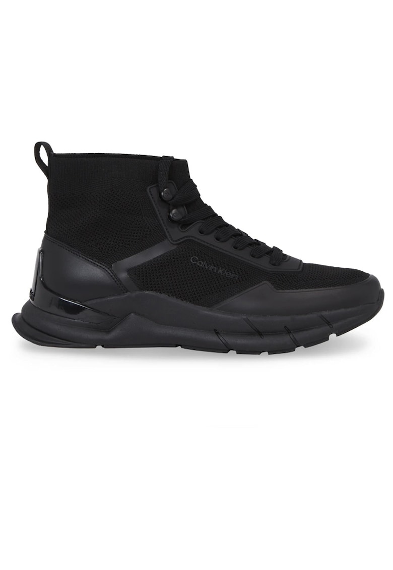 Pantofi sport pentru Barbati - high top lace up knit - HM0HM01267-0GJ - Negru - Negru