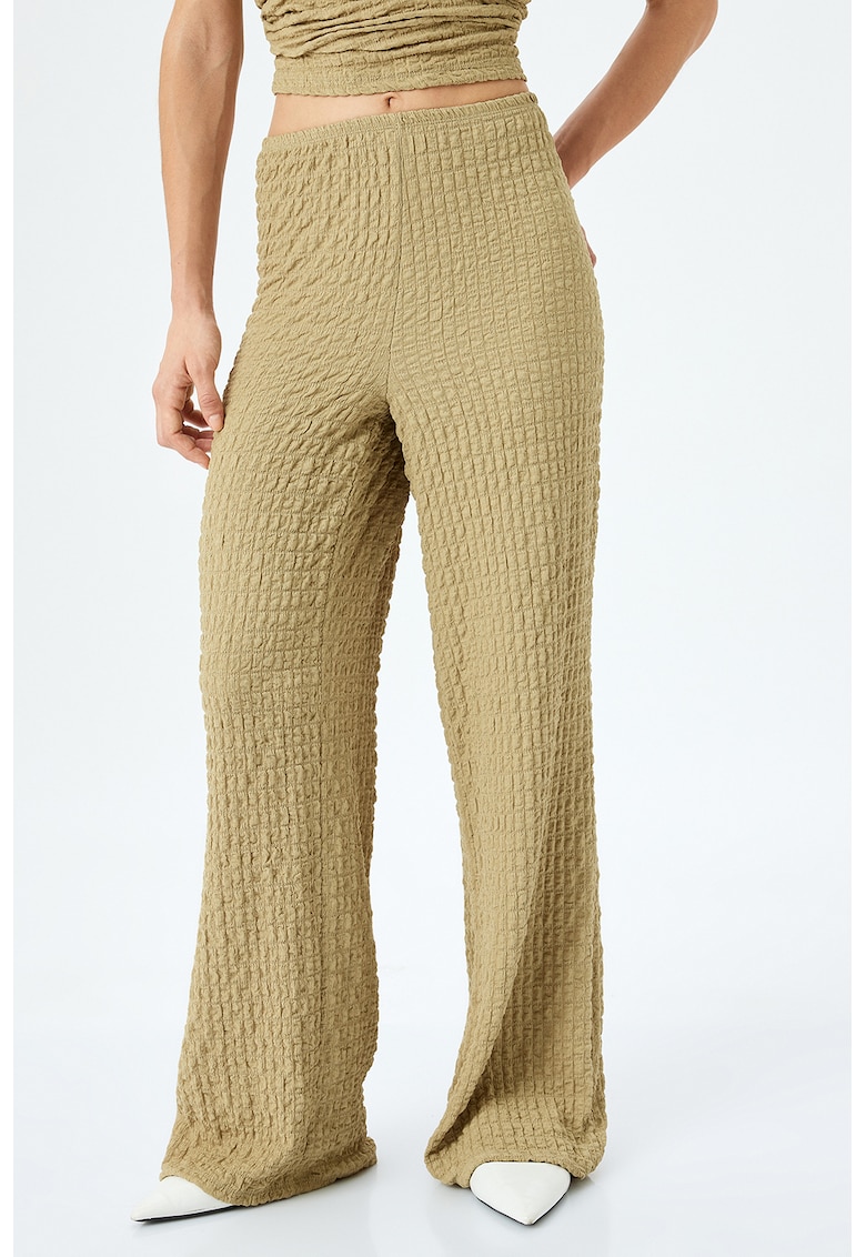 Pantaloni uni evazati - Verde fistic