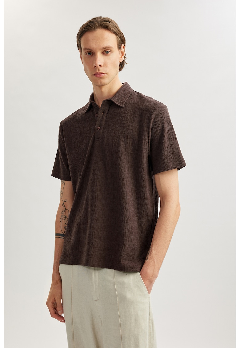 Tricou polo cu model texturat