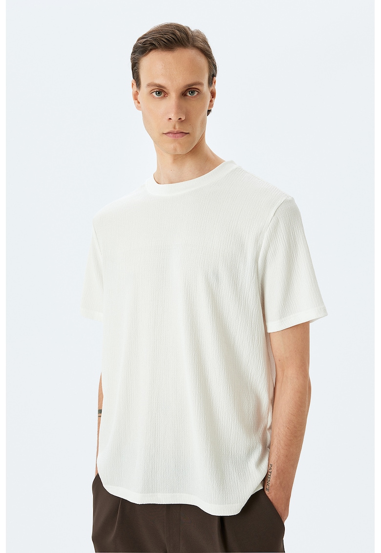 Tricou regular fit uni - Alb