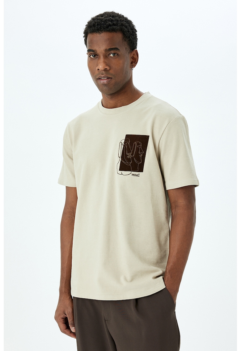 Tricou regular fit de bumbac - Alb fildes