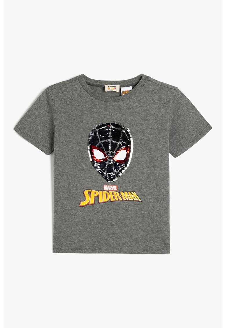 Tricou cu Spider-Man - Rosu/Gri inchis melange