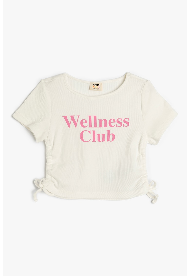 Tricou crop cu snururi laterale Tricou crop cu snururi laterale