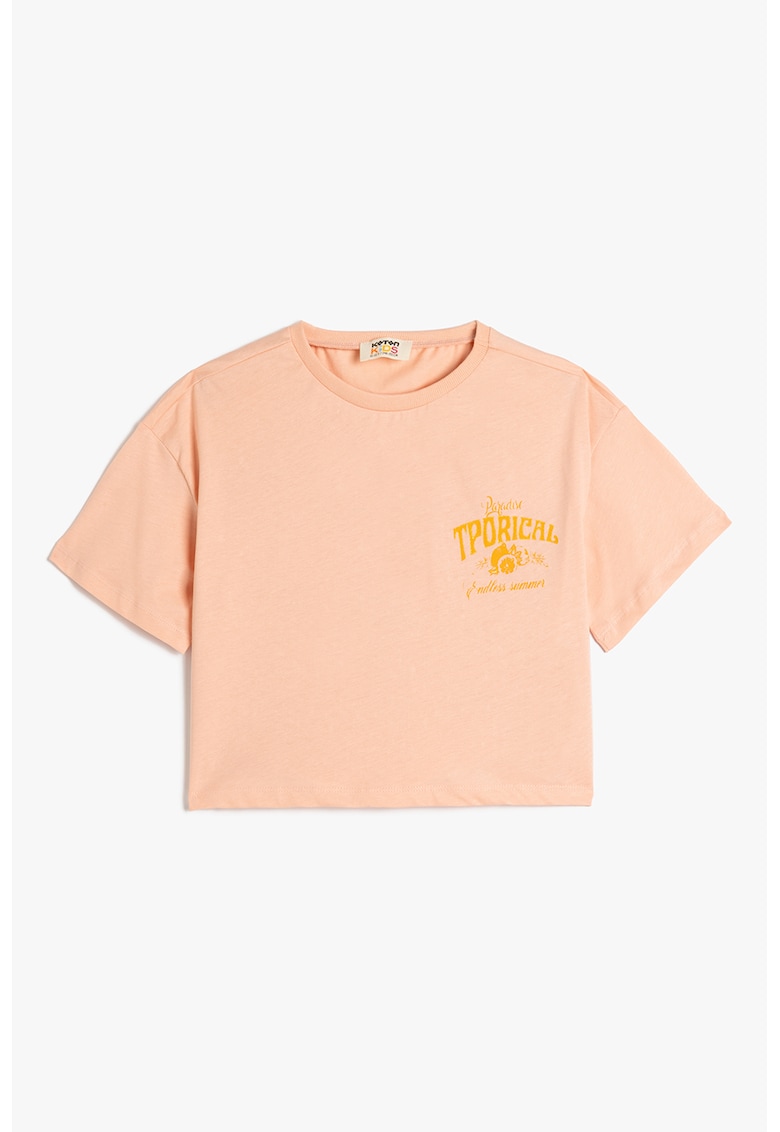 Tricou cu imprimeu pe spate - Roz somon