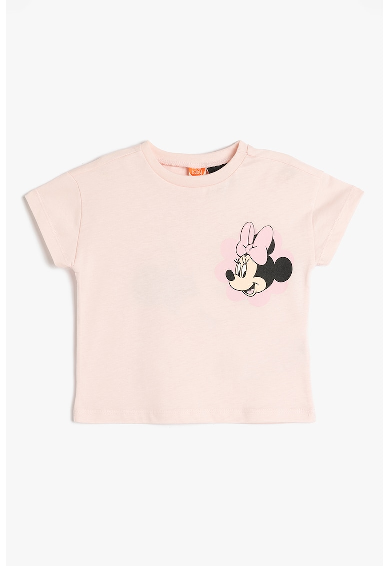 Tricou de bumbac cu Minnie Mouse - Roz pastel
