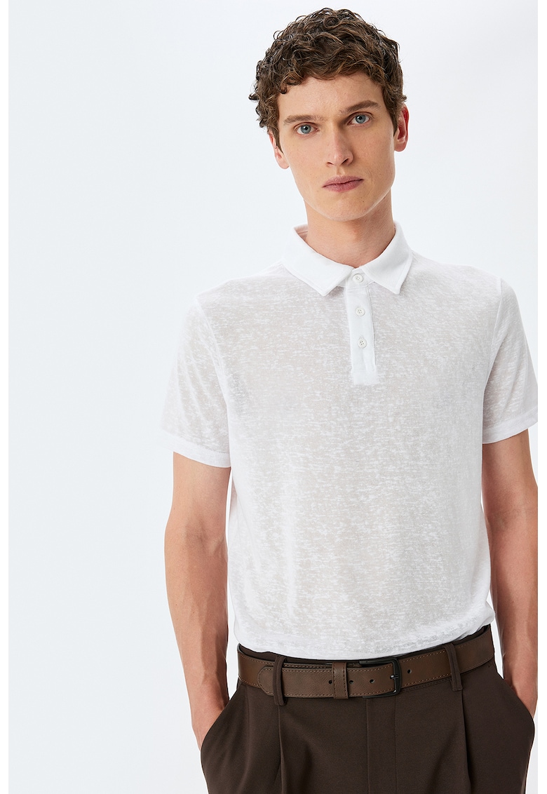 Tricou polo uni - Alb