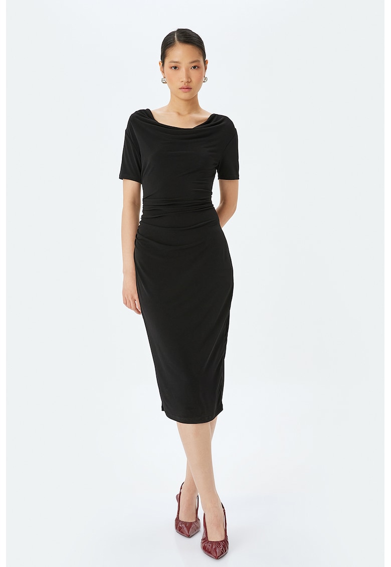 Rochie midi cu decolteu drapat