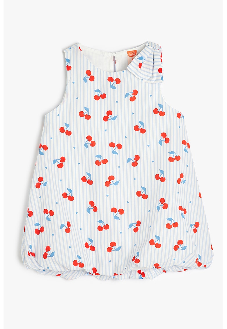 Rochie cu dungi si imprimeu fructat