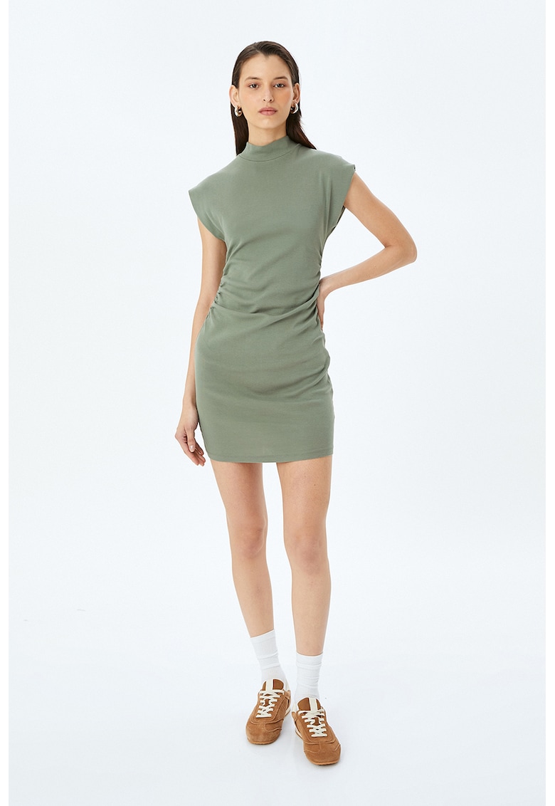 Rochie cambrata cu maneci cazute - Verde sparanghel