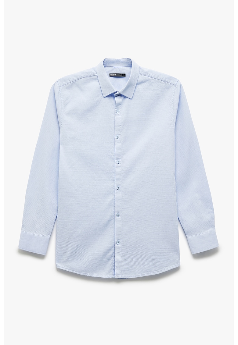 Camasa slim fit cu guler ascutit - Albastru pastel