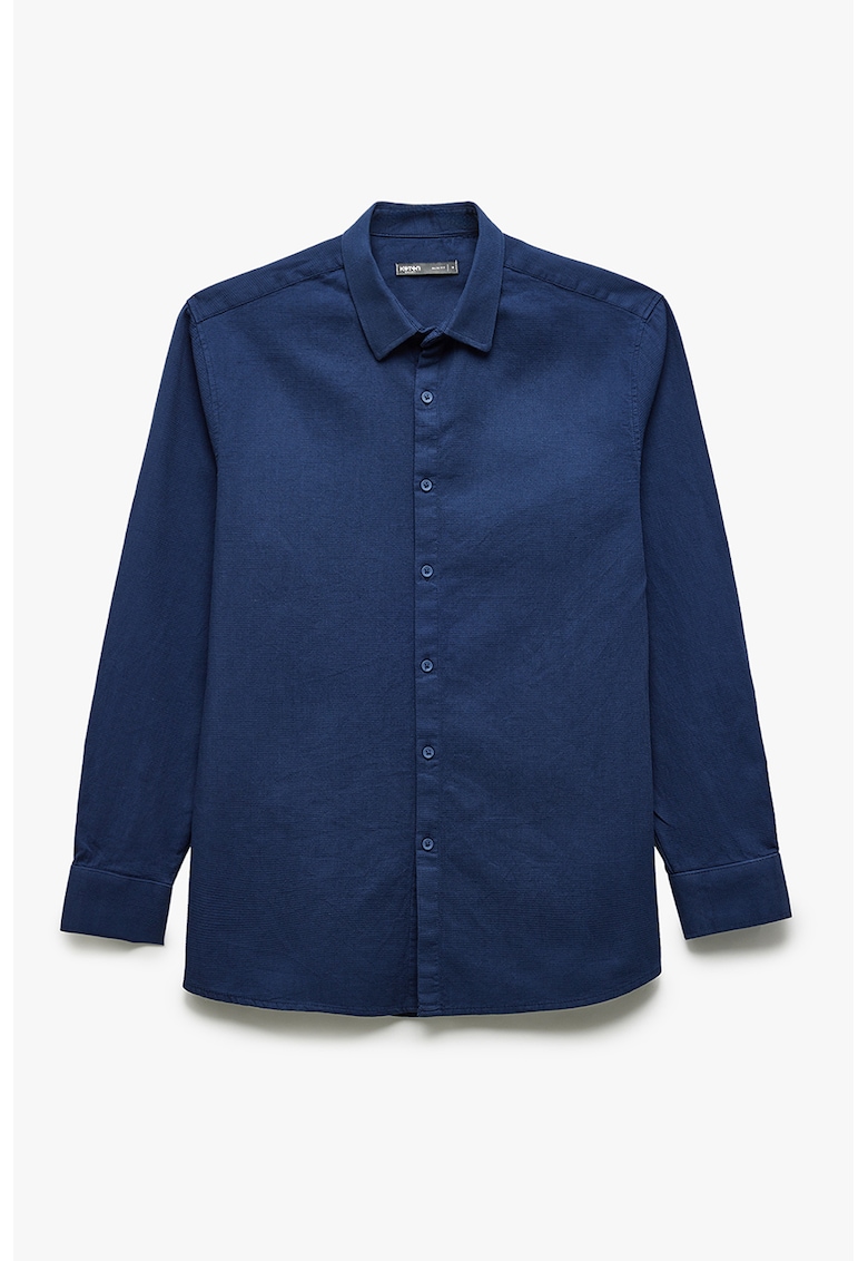 Camasa slim fit cu guler ascutit - Albastru inchis