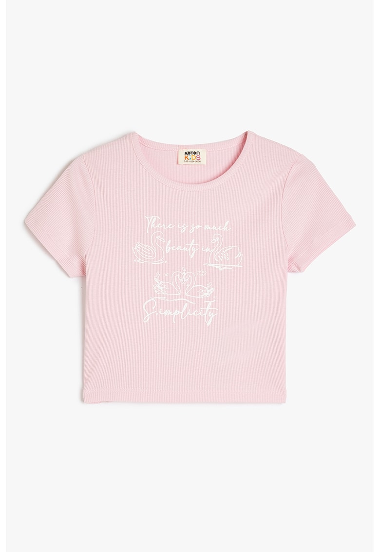 Tricou striat cu imprimeu text