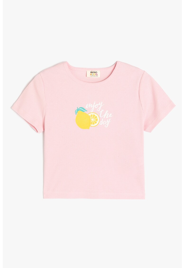 Tricou striat cu imprimeu