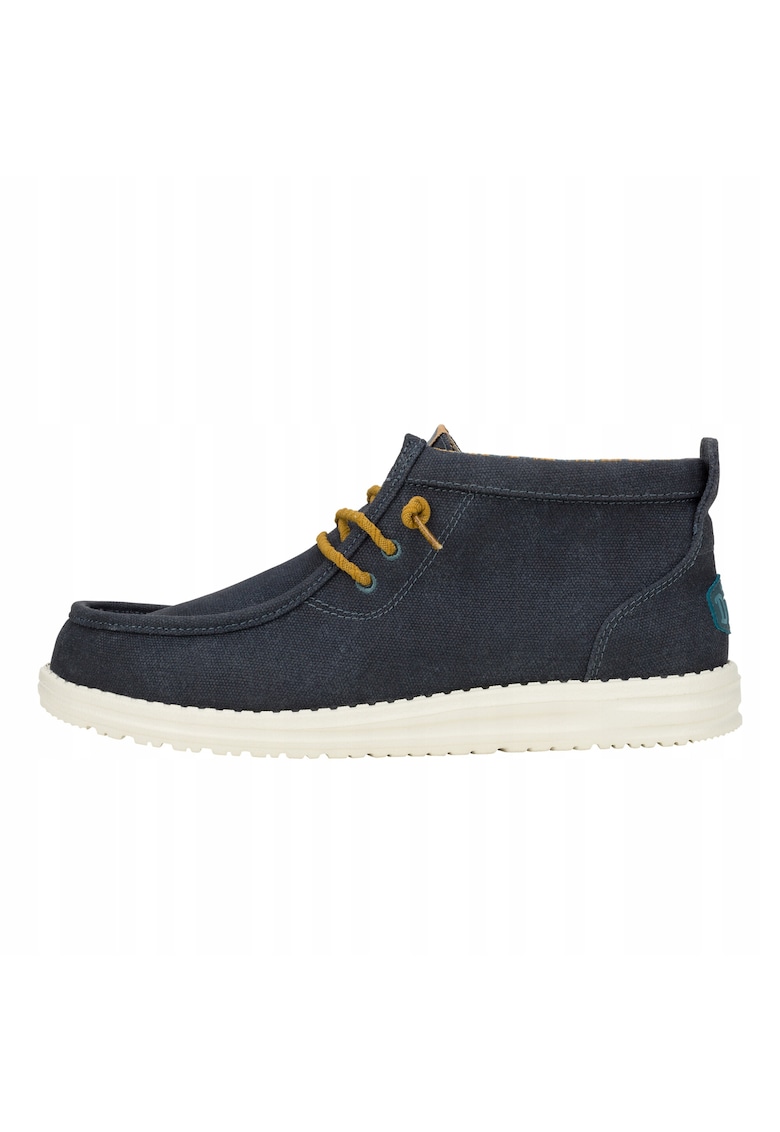 Mocasini din piele pentru Barbati - Wally Mid Canvas - Albastru - Albastru