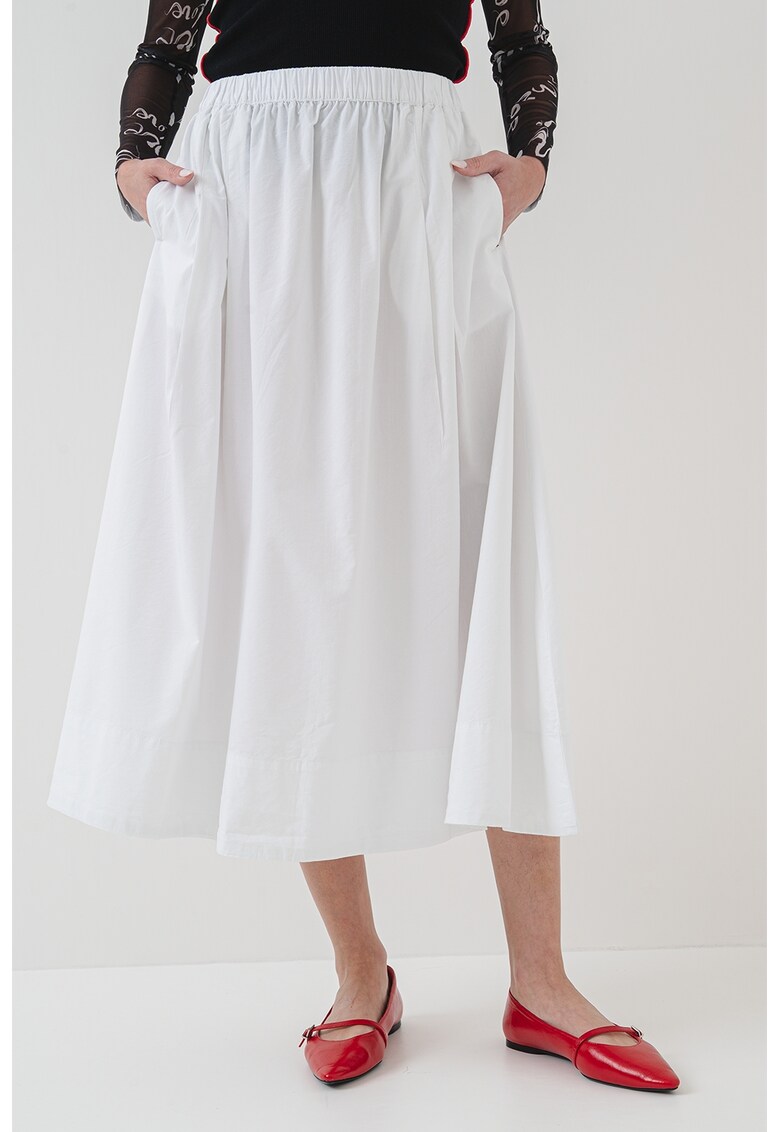 Fusta midi cu buzunare laterale Francesca