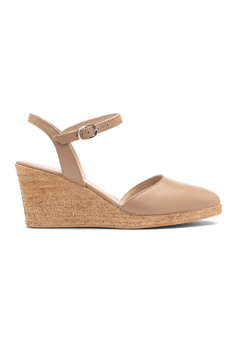 Espadrile wedge din piele