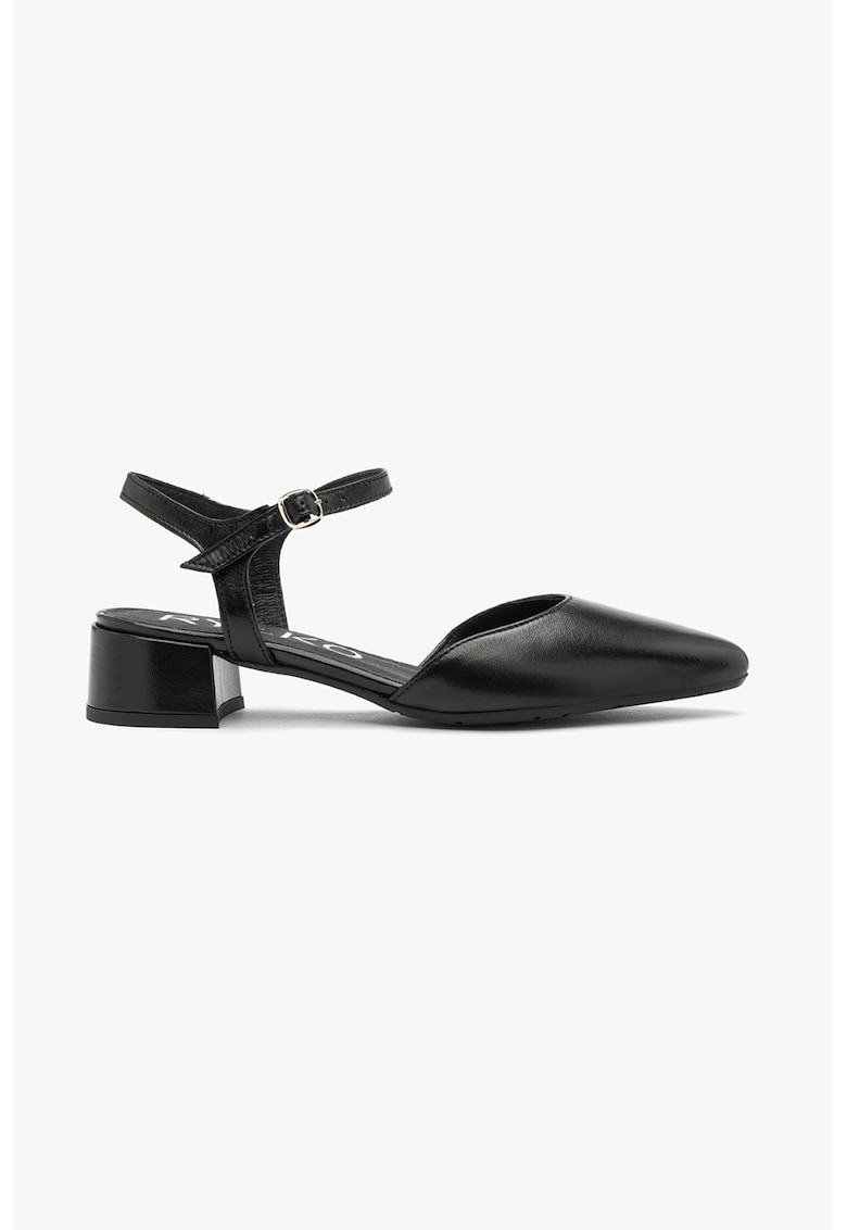 Pantofi din piele cu toc masiv