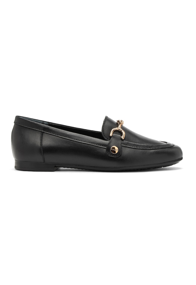 Pantofi loafer din piele cu detalii metalice