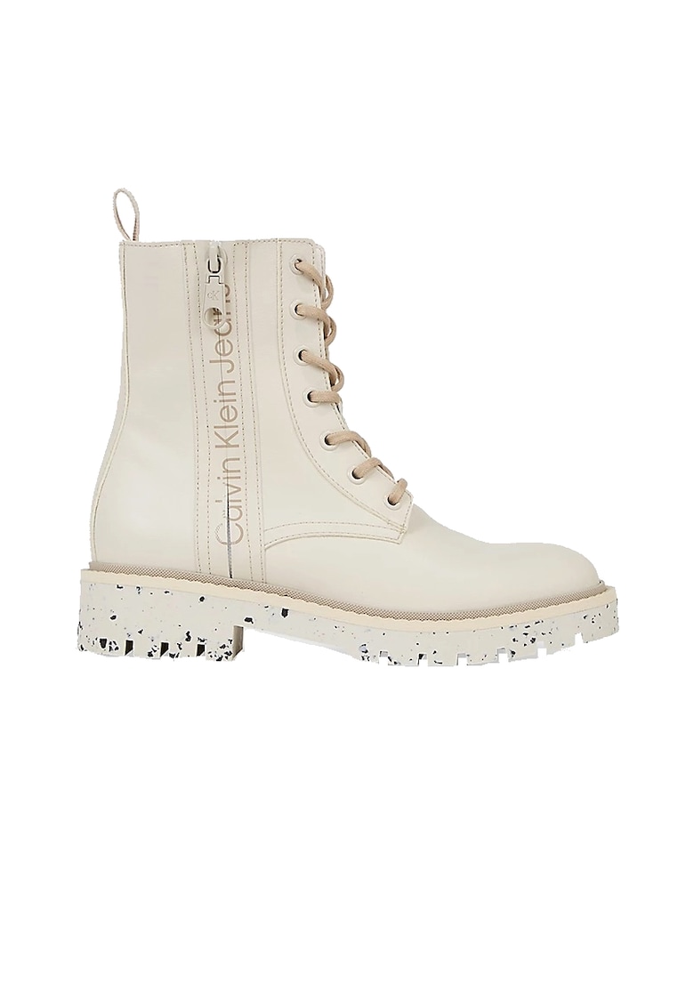 Pantofi sport pentru Femei - combat mid laceup boot wn - YW0YW01255-0F7 - Bej