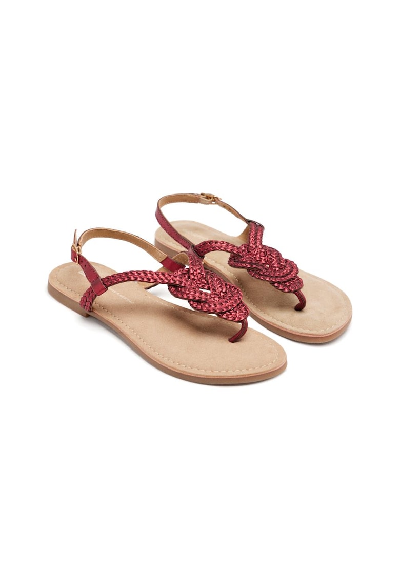 Sandale de piele cu bareta separatoare Zupanja - Visiniu