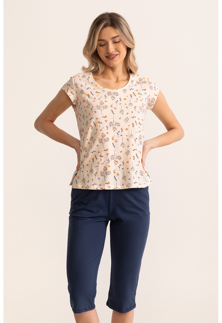 Pijama cu imprimeu floral Maira