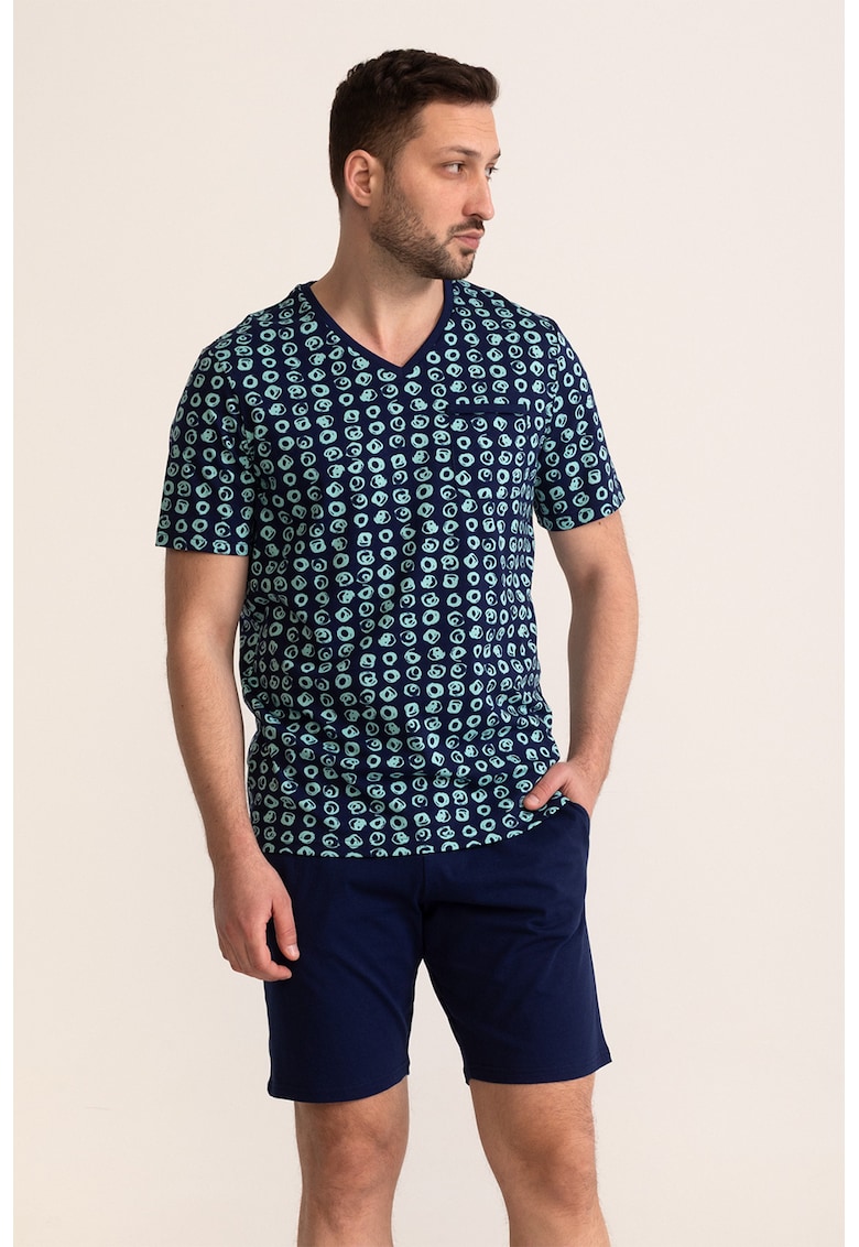 Pijama de bumbac cu pantaloni scurti Marlon